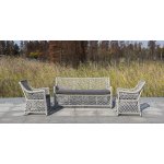 Латте плетеное кресло из искусственного ротанга, цвет бежевый