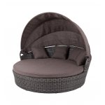 Стильяно плетеная кровать круглая, цвет графит