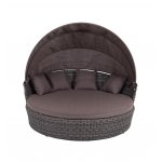 Стильяно плетеная кровать круглая, цвет графит