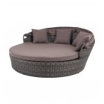 Стильяно плетеная кровать круглая, цвет графит