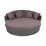 Стильяно плетеная кровать круглая, цвет графит