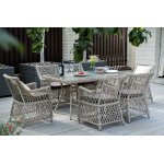 Латте плетеный стол из искусственного ротанга 160х90см, цвет бежевый