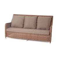 Гляссе диван трехместный из искусственного ротанга, цвет коричневый