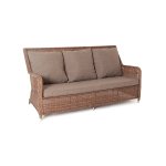 Гляссе диван трехместный из искусственного ротанга, цвет коричневый