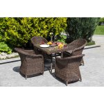 Равенна плетеное кресло из искусственного ротанга, цвет коричневый с серой подушкой