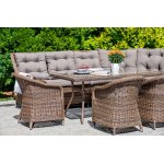 Равенна плетеное кресло из искусственного ротанга, цвет коричневый с серой подушкой