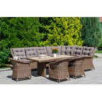 Равенна плетеное кресло из искусственного ротанга, цвет коричневый с серой подушкой