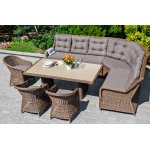 Равенна плетеное кресло из искусственного ротанга, цвет коричневый с серой подушкой