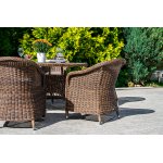 Равенна плетеное кресло из искусственного ротанга, цвет коричневый с серой подушкой