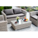 Капучино диван из искусственного ротанга двухместный, цвет бежевый