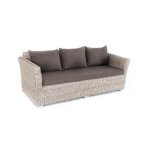 Капучино диван из искусственного ротанга трехместный, цвет бежевый