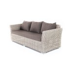 Капучино диван из искусственного ротанга трехместный, цвет бежевый