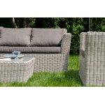 Капучино диван из искусственного ротанга трехместный, цвет бежевый