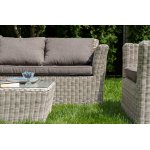 Капучино диван из искусственного ротанга трехместный, цвет бежевый