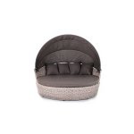 Стильяно плетеная кровать круглая, цвет бежевый