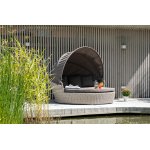 Стильяно плетеная кровать круглая, цвет бежевый