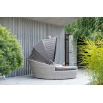 Стильяно плетеная кровать круглая, цвет бежевый