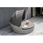 Стильяно плетеная кровать круглая, цвет бежевый