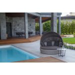 Стильяно плетеная кровать круглая, цвет бежевый