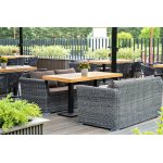 Капучино диван из искусственного ротанга двухместный, цвет графит