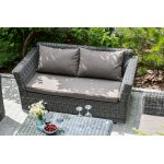 Капучино диван из искусственного ротанга двухместный, цвет графит