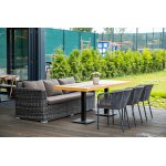 Капучино диван из искусственного ротанга трехместный, цвет графит