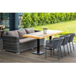 Капучино диван из искусственного ротанга трехместный, цвет графит