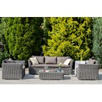 Капучино диван из искусственного ротанга трехместный, цвет графит