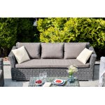 Капучино диван из искусственного ротанга трехместный, цвет графит