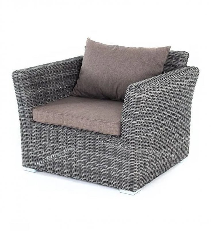 Капучино кресло из искусственного ротанга, цвет графит