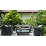 Капучино кресло из искусственного ротанга, цвет графит