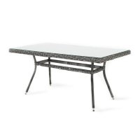 Латте плетеный стол из искусственного ротанга 160х90см, цвет графит