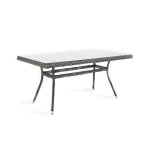 Латте плетеный стол из искусственного ротанга 160х90см, цвет графит