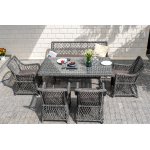 Латте плетеный стол из искусственного ротанга 160х90см, цвет графит