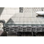 Латте плетеный стол из искусственного ротанга 160х90см, цвет графит