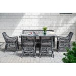 Латте плетеный стол из искусственного ротанга 160х90см, цвет графит