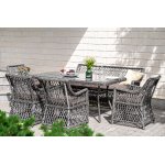 Латте плетеный стол из искусственного ротанга 160х90см, цвет графит