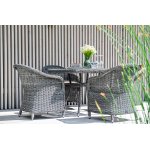 Айриш стол плетеный из искусственного ротанга, цвет графит