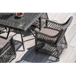 Латте плетеное кресло из искусственного ротанга, цвет графит