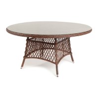 Эспрессо плетеный круглый стол, диаметр 150 см, цвет коричневый