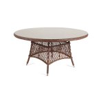 Эспрессо плетеный круглый стол, диаметр 150 см, цвет коричневый