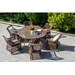 Эспрессо плетеный круглый стол, диаметр 150 см, цвет коричневый