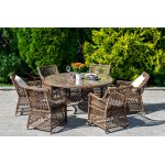 Эспрессо плетеный круглый стол, диаметр 150 см, цвет коричневый