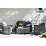 Кон Панна диван из искусственного ротанга двухместный, цвет графит