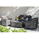 Кон Панна диван из искусственного ротанга двухместный, цвет графит