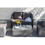 Кон Панна диван из искусственного ротанга двухместный, цвет графит