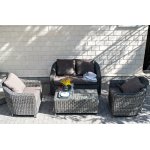 Кон Панна диван из искусственного ротанга двухместный, цвет графит