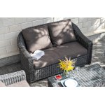 Кон Панна диван из искусственного ротанга двухместный, цвет графит
