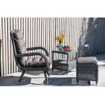 Толедо кресло плетеное с подушками, цвет графит