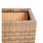 Капучино кашпо для цветов плетеное из искусственного ротанга, цвет соломенный